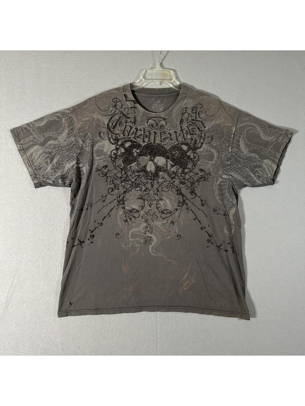 Chemistry Brand Y2K T-Shirt XL? Tormented Skulls Gray Distressed